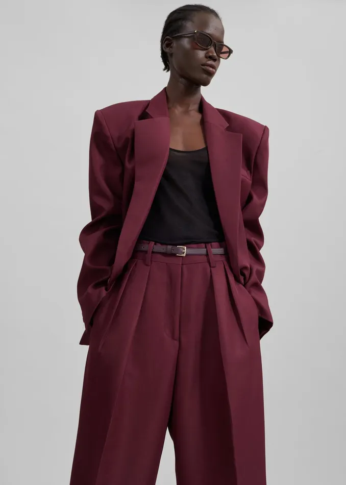 The Frankie Shop Outerwear Jun Blazer 8211 Burgundy 8211 Women