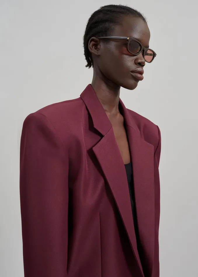 The Frankie Shop Outerwear Jun Blazer 8211 Burgundy 8211 Women