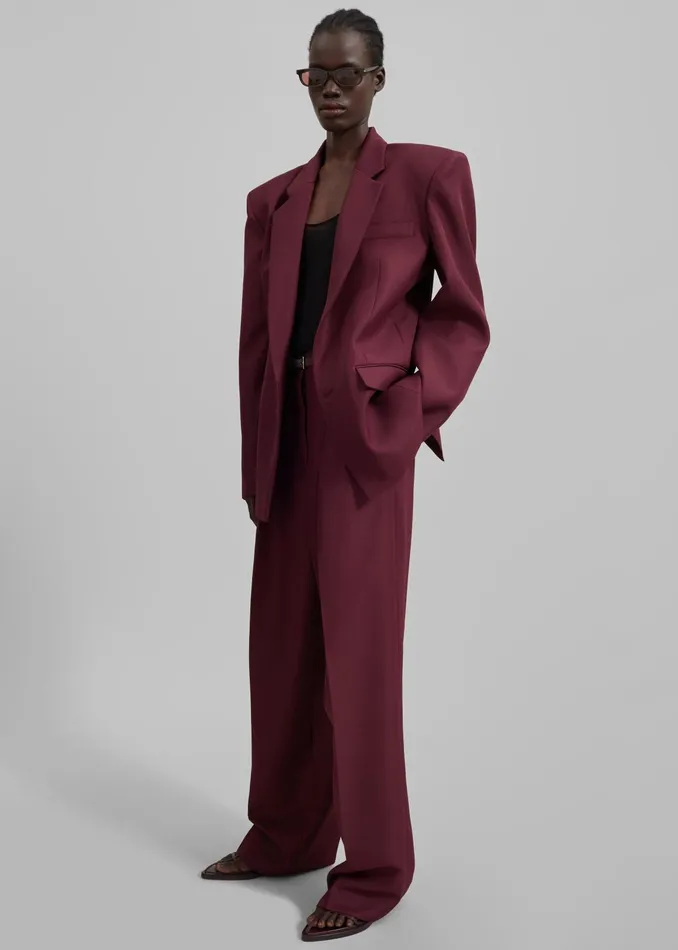 The Frankie Shop Outerwear Jun Blazer 8211 Burgundy 8211 Women