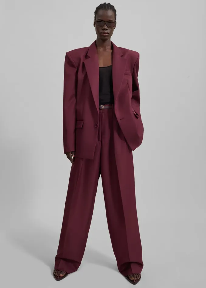 The Frankie Shop Outerwear Jun Blazer 8211 Burgundy 8211 Women