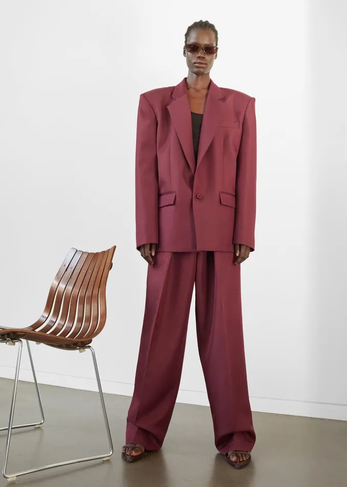 The Frankie Shop Outerwear Jun Blazer 8211 Burgundy 8211 Women