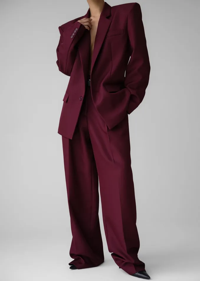 The Frankie Shop Outerwear Jun Blazer 8211 Burgundy 8211 Women