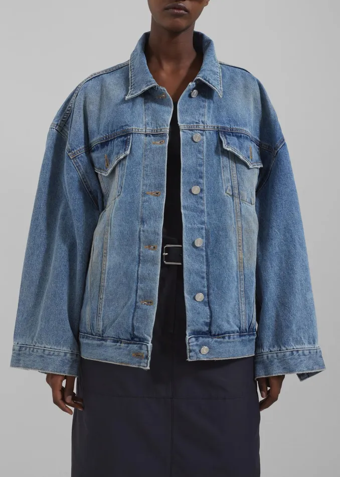 The Frankie Shop Outerwear Katell Denim Jacket 8211 Worn Wash 8211 Women
