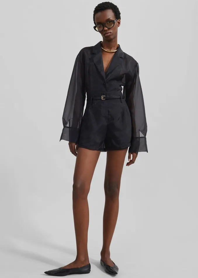 The Frankie Shop Outerwear Lise Sheer Blazer 8211 Black 8211 Women
