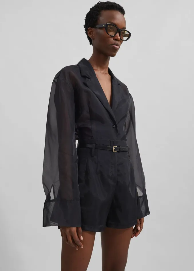 The Frankie Shop Outerwear Lise Sheer Blazer 8211 Black 8211 Women