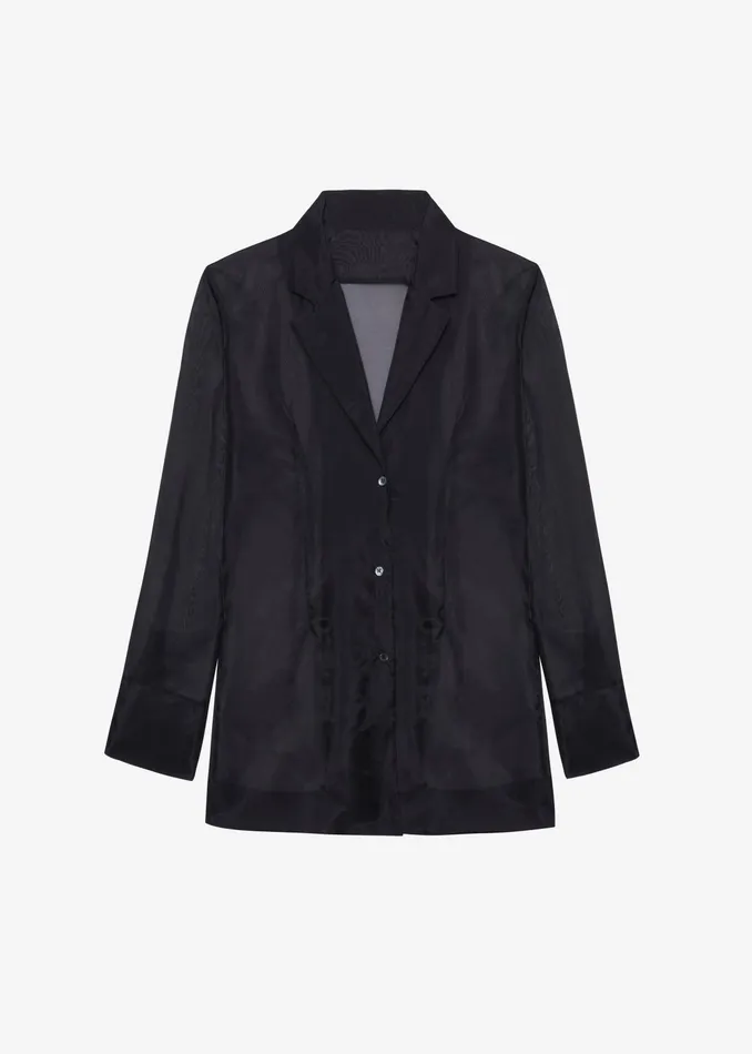 The Frankie Shop Outerwear Lise Sheer Blazer 8211 Black 8211 Women