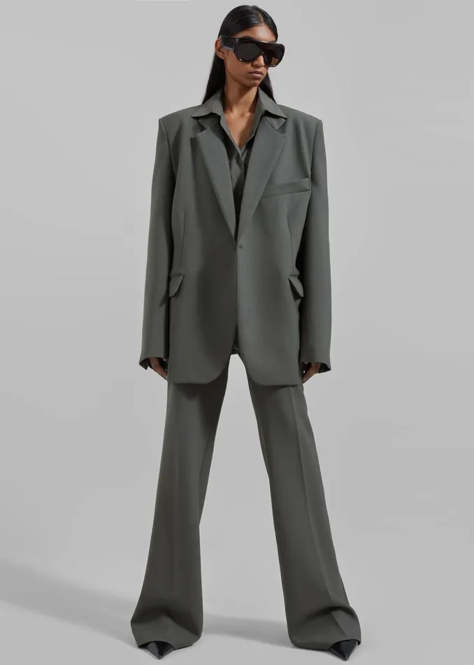 The Frankie Shop Outerwear Lyra Oversized Blazer 8211 Light Khaki 8211 Women