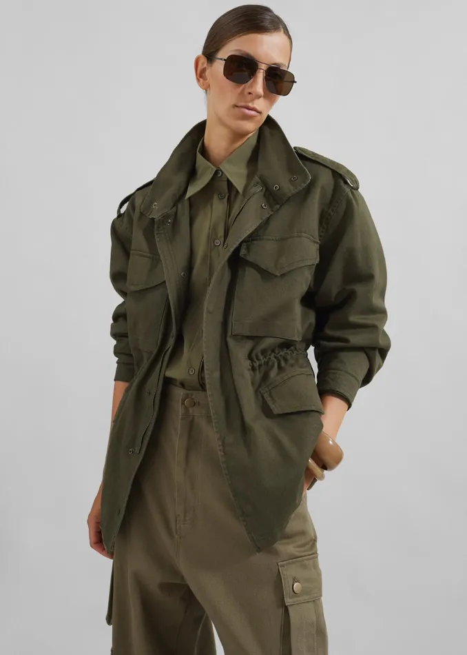 The Frankie Shop Outerwear Merano Cargo Jacket 8211 Khaki 8211 Women