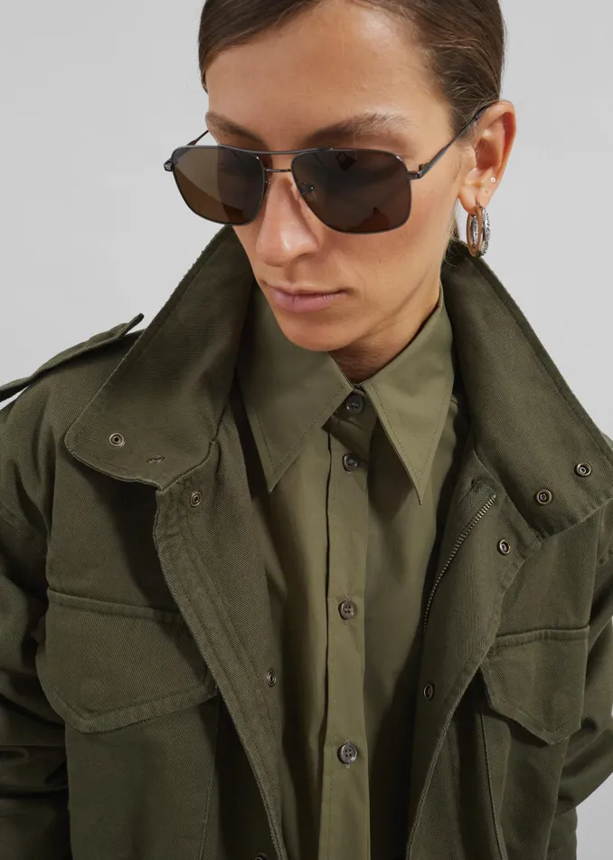 The Frankie Shop Outerwear Merano Cargo Jacket 8211 Khaki 8211 Women