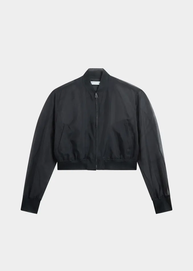 The Frankie Shop Outerwear Micky Cropped Sheer Bomber 8211 Black 8211 Women