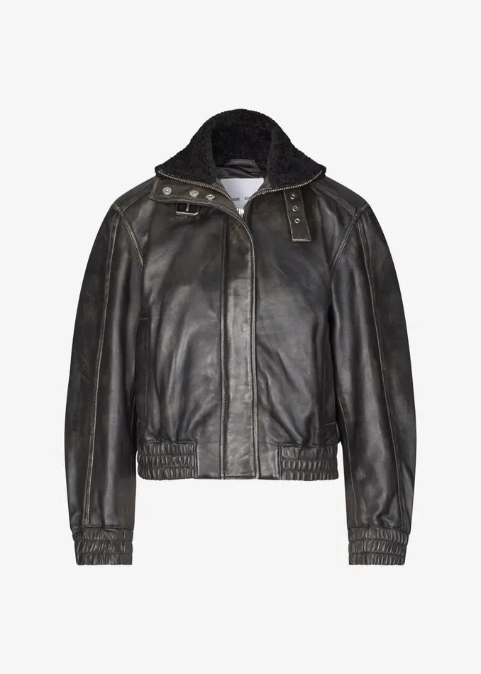 The Frankie Shop Outerwear Samse Samse Sameadow Bomber 8211 Washed Black Olive 8211 Women
