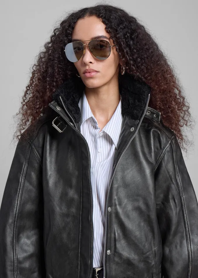 The Frankie Shop Outerwear Samse Samse Sameadow Bomber 8211 Washed Black Olive 8211 Women