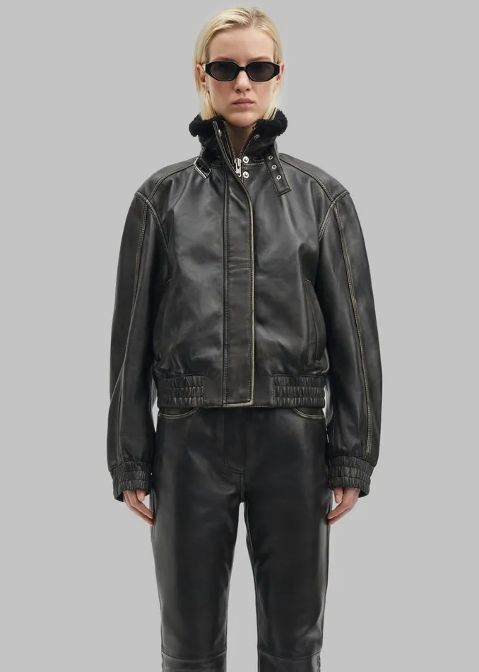 The Frankie Shop Outerwear Samse Samse Sameadow Bomber 8211 Washed Black Olive 8211 Women
