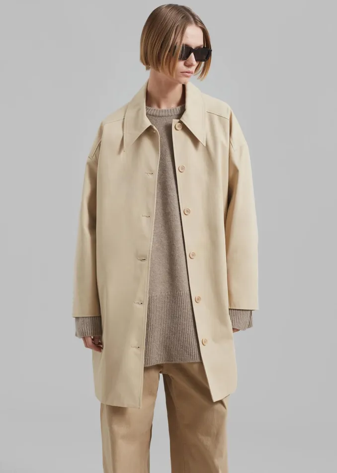 The Frankie Shop Outerwear Stevie Peacoat 8211 Beige 8211 Women