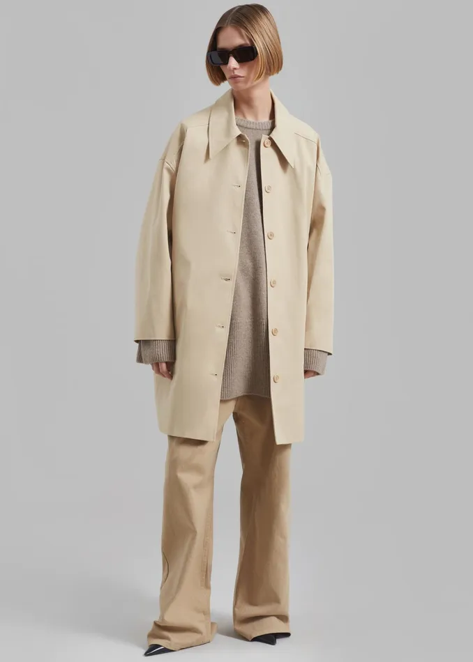 The Frankie Shop Outerwear Stevie Peacoat 8211 Beige 8211 Women