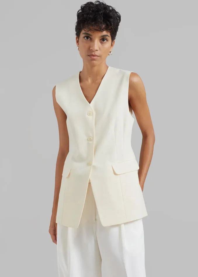 The Frankie Shop Outerwear Sutton Vest 8211 Cream 8211 Women
