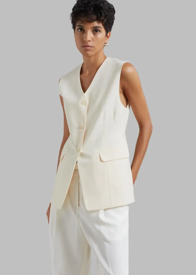 The Frankie Shop Outerwear Sutton Vest 8211 Cream 8211 Women