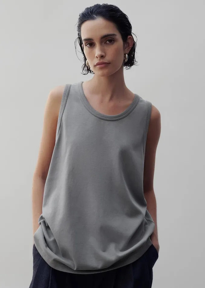 The Frankie Shop Tops Briston Boxy Tank 8211 Grey 8211 Women