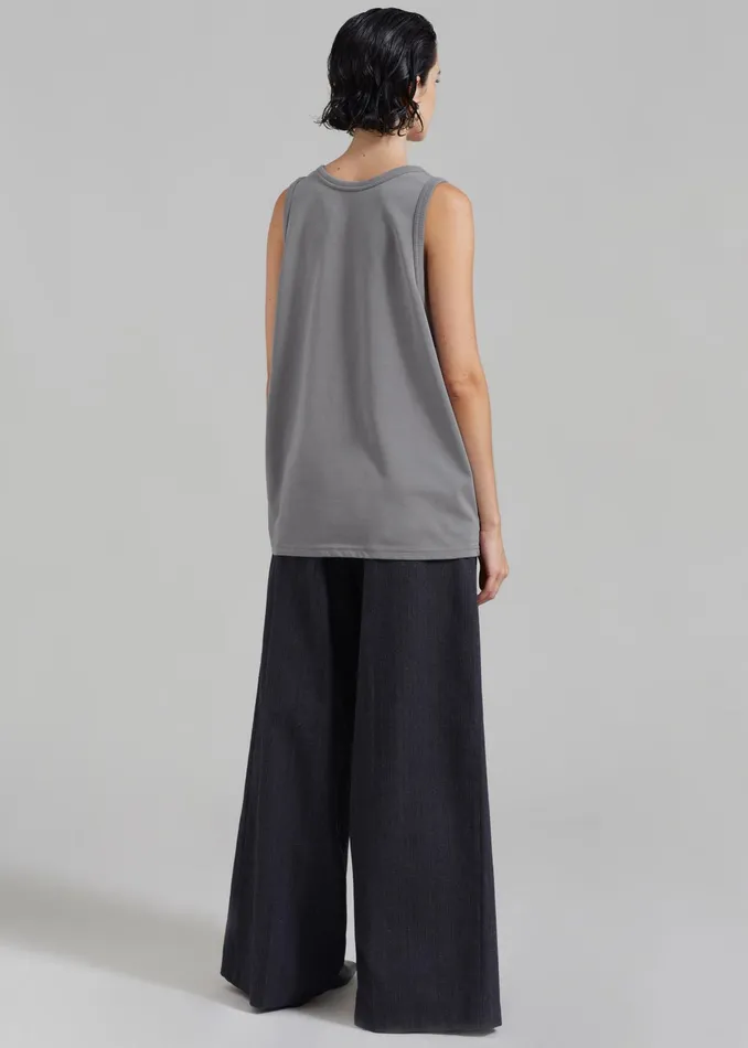 The Frankie Shop Tops Briston Boxy Tank 8211 Grey 8211 Women