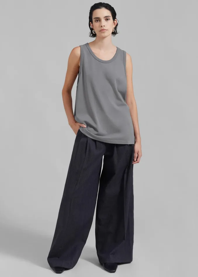 The Frankie Shop Tops Briston Boxy Tank 8211 Grey 8211 Women