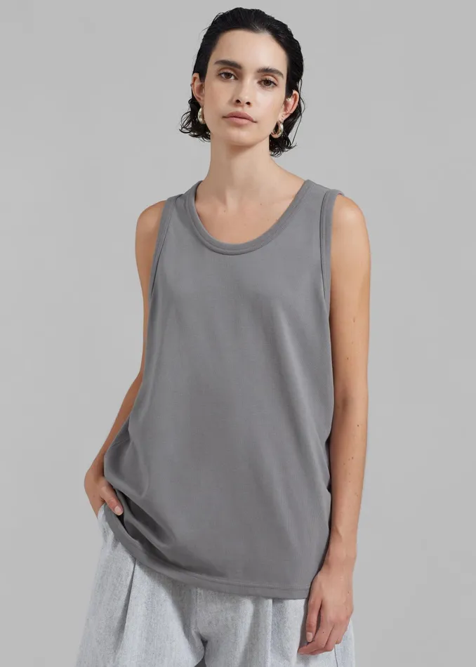 The Frankie Shop Tops Briston Boxy Tank 8211 Grey 8211 Women
