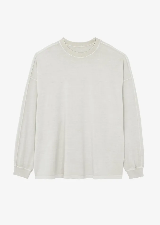 The Frankie Shop Tops Collins Long Sleeve Tee 8211 Beige 8211 WomenMen