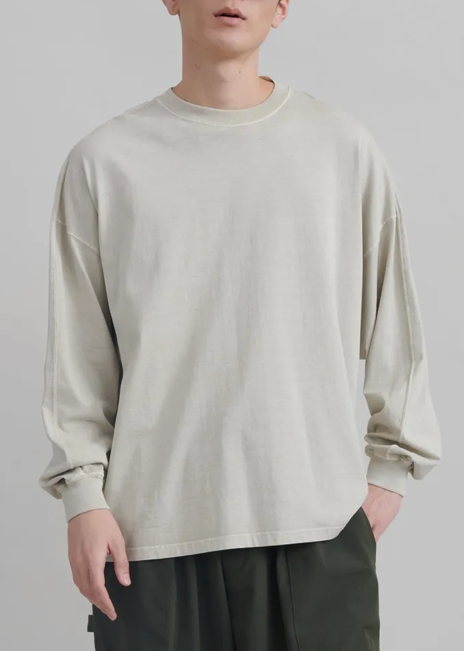 The Frankie Shop Tops Collins Long Sleeve Tee 8211 Beige 8211 WomenMen