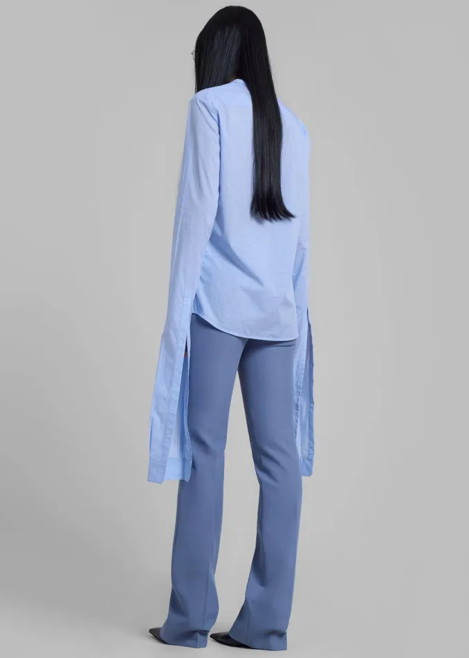 The Frankie Shop Tops Coperni Knot Sleeve Shirt 8211 BlueWhite 8211 Women