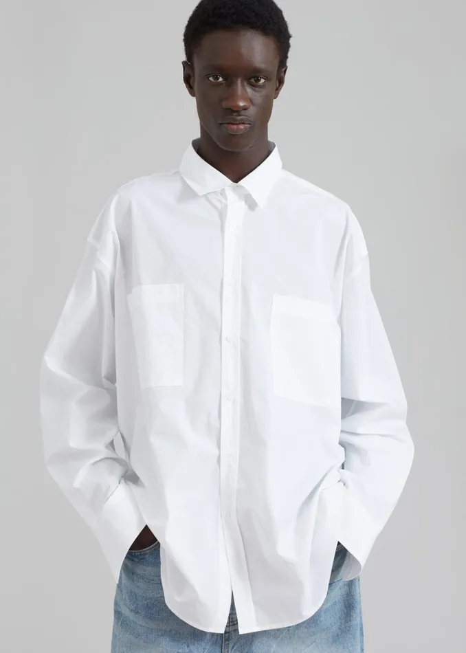 The Frankie Shop Tops Gus Oversized Shirt 8211 White 8211 Men