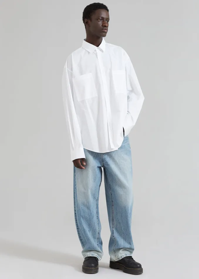 The Frankie Shop Tops Gus Oversized Shirt 8211 White 8211 Men