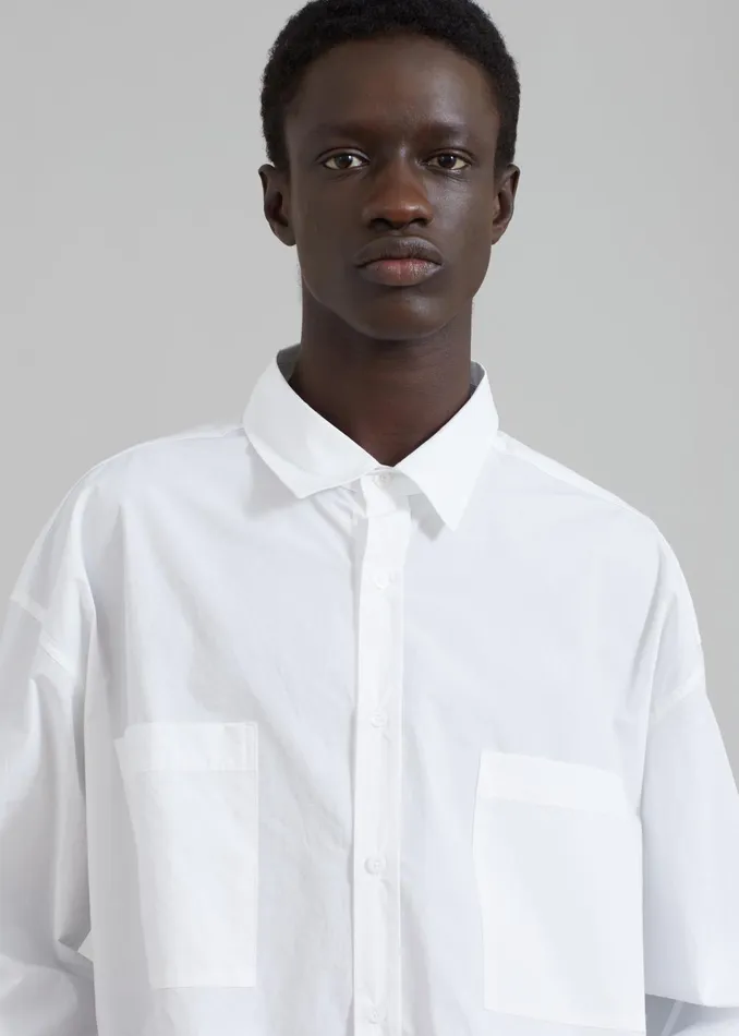 The Frankie Shop Tops Gus Oversized Shirt 8211 White 8211 Men