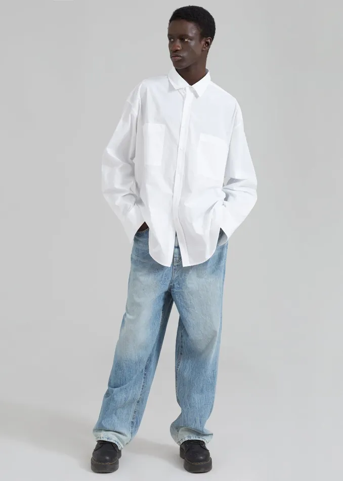 The Frankie Shop Tops Gus Oversized Shirt 8211 White 8211 Men