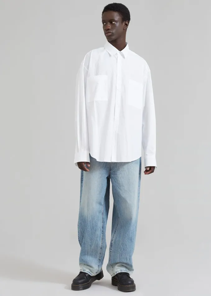 The Frankie Shop Tops Gus Oversized Shirt 8211 White 8211 Men