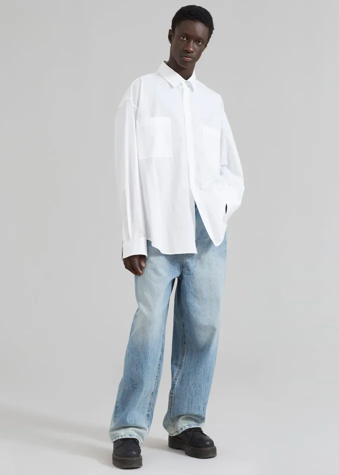 The Frankie Shop Tops Gus Oversized Shirt 8211 White 8211 Men