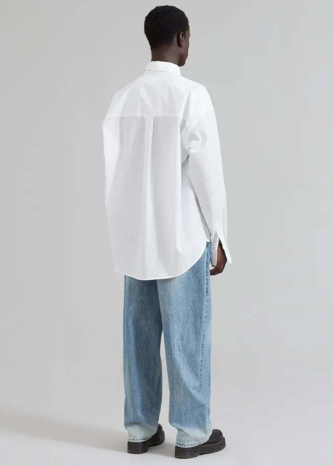 The Frankie Shop Tops Gus Oversized Shirt 8211 White 8211 Men