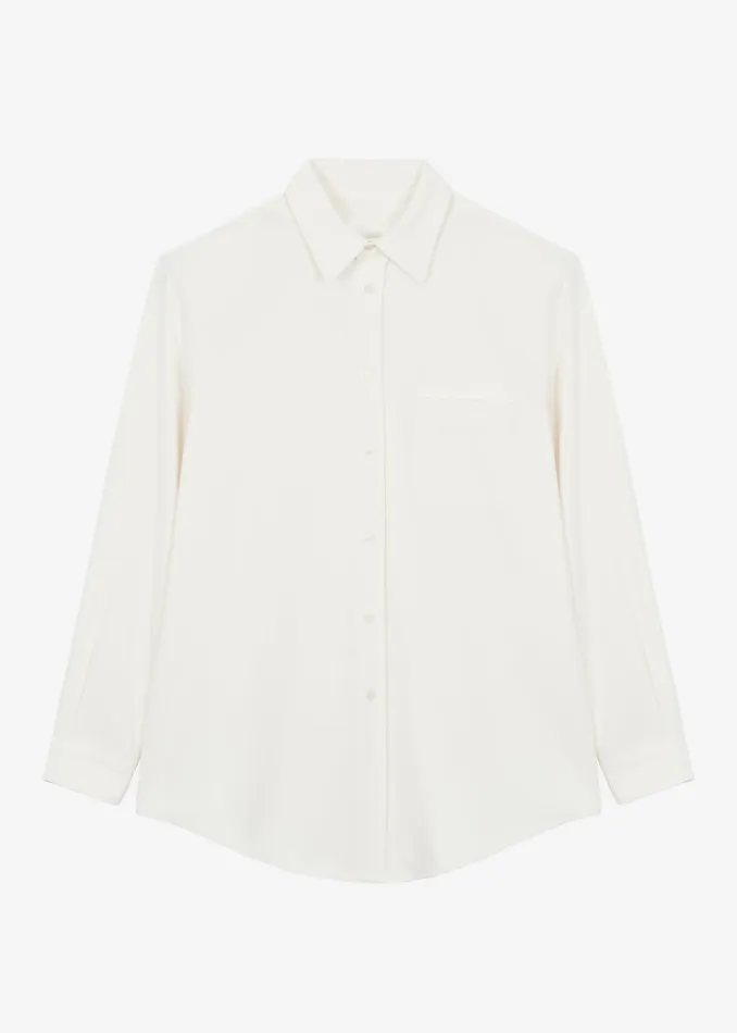 The Frankie Shop Tops Hollis Padded Shoulder Shirt 8211 Ivory 8211 Women