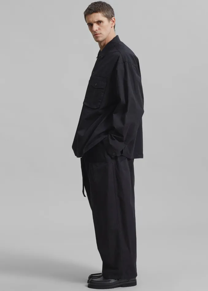 The Frankie Shop Tops Jameson Button Up Shirt 8211 Black 8211 Men