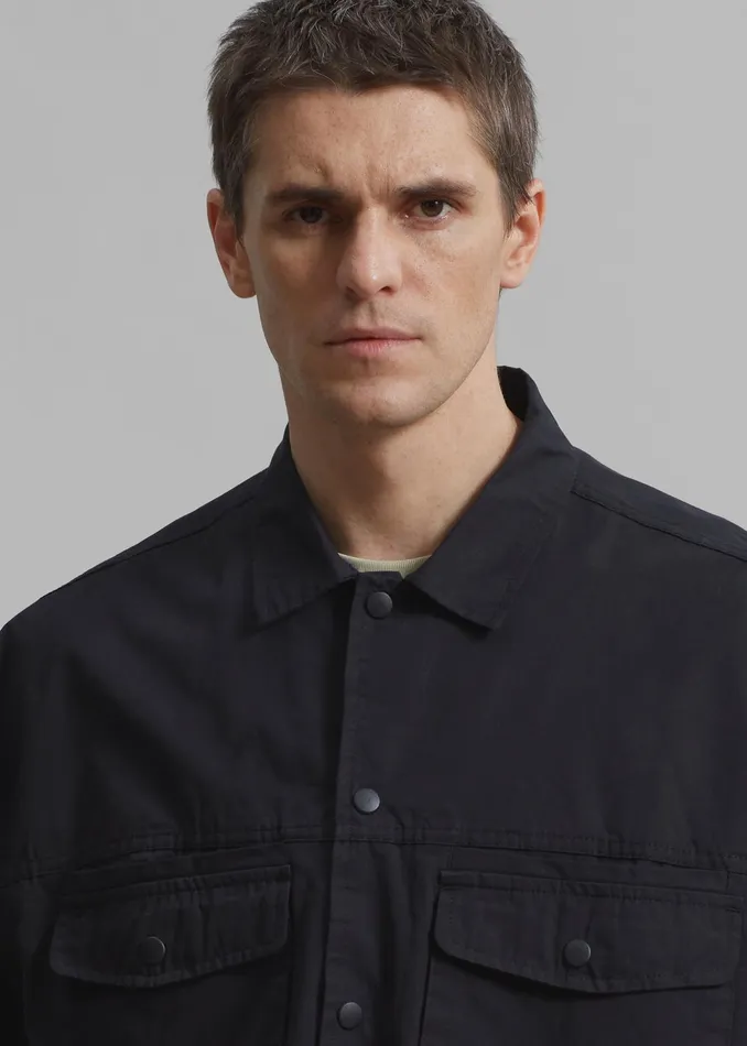 The Frankie Shop Tops Jameson Button Up Shirt 8211 Black 8211 Men