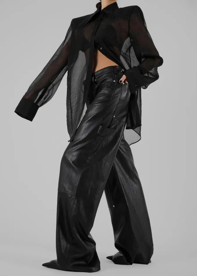 The Frankie Shop Tops Jolene Semi Sheer Shirt 8211 Black 8211 Women