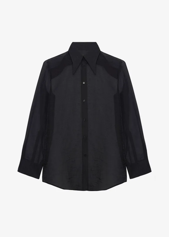 The Frankie Shop Tops Jolene Semi Sheer Shirt 8211 Black 8211 Women