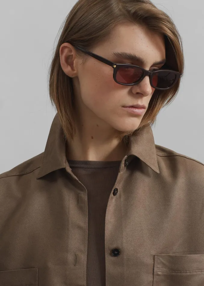 The Frankie Shop Tops Mire Button Up Shirt 8211 Camel 8211 Women
