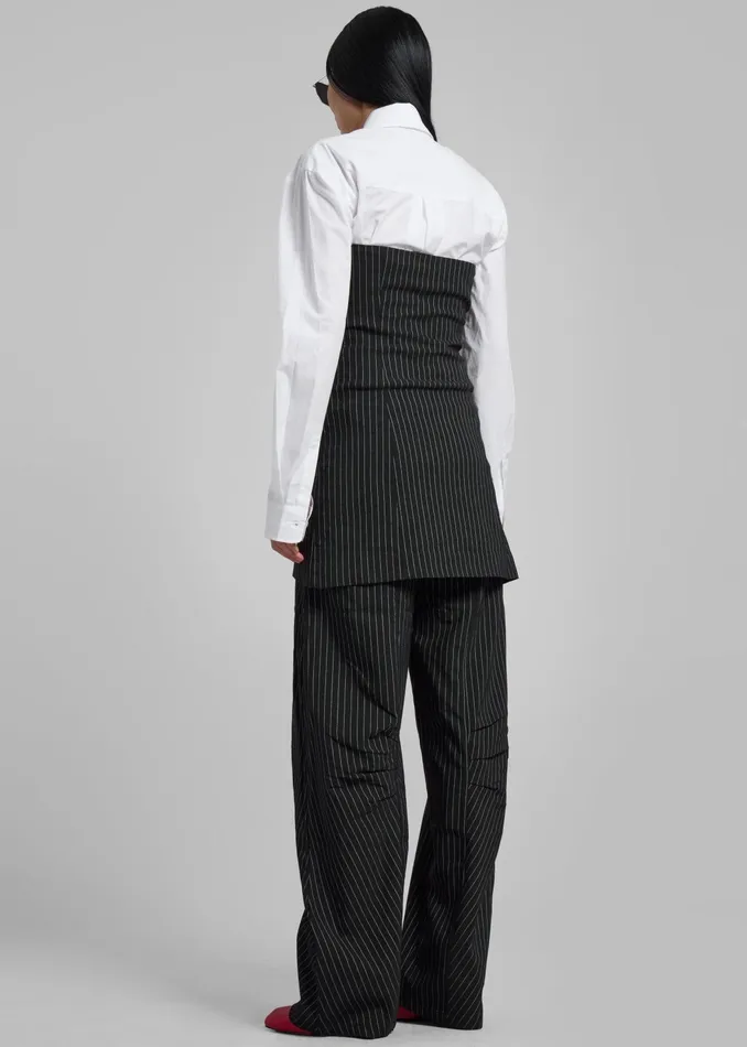 The Frankie Shop Tops Rotate Stretchy Strapless Top 8211 Black Pinstripe 8211 Women