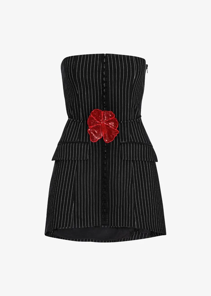 The Frankie Shop Tops Rotate Stretchy Strapless Top 8211 Black Pinstripe 8211 Women
