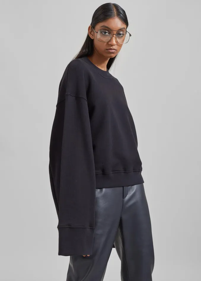 The Frankie Shop Tops Talia Sweatshirt 8211 Black 8211 Women