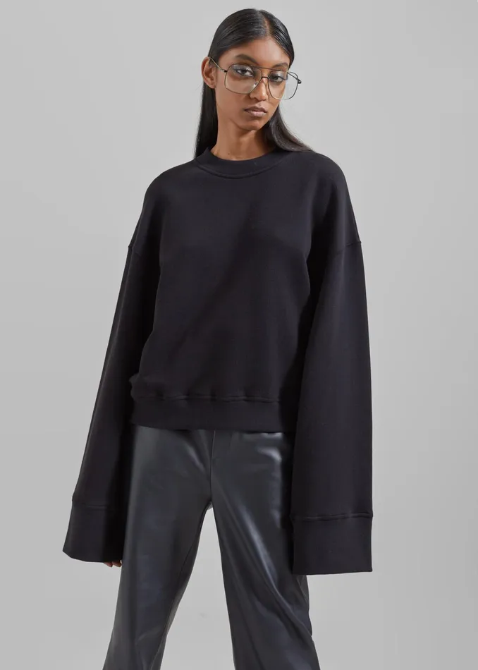 The Frankie Shop Tops Talia Sweatshirt 8211 Black 8211 Women