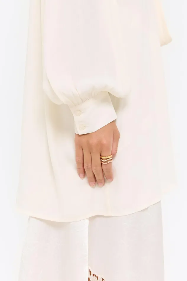 Threetone Bands Logo Ring Multigold Women Bimba Y Lola Jewelry