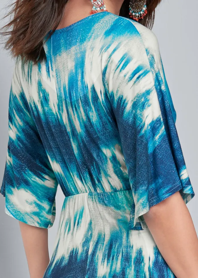 TIE DYE KIMONO MAXI DRESS Blue Multi Women VENUS Sundresses