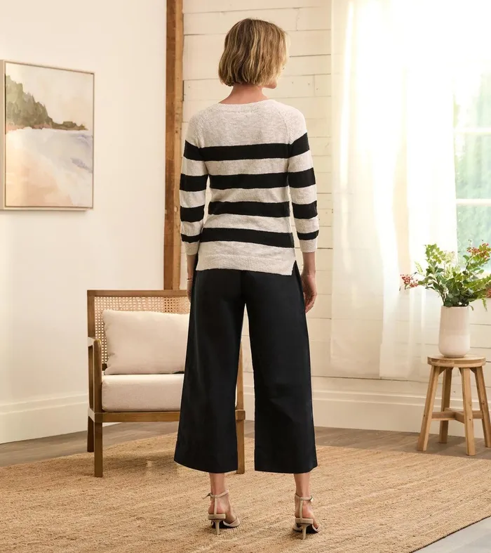 Tie Front Pants 8211 Caviar Linen Hatley