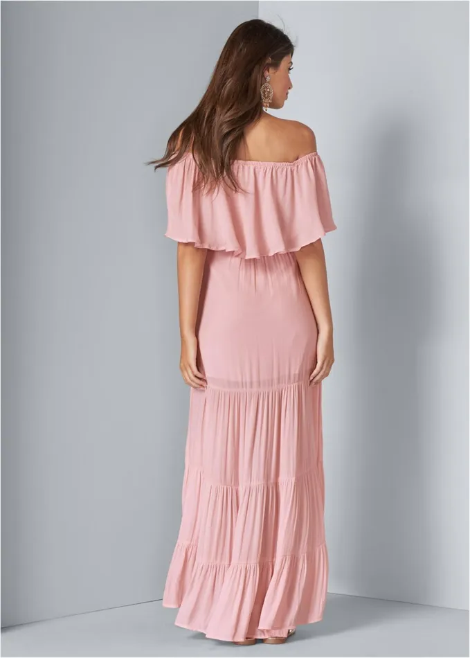 TIERED MAXI DRESS Light Pink Women VENUS Sundresses