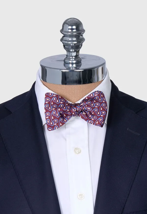 Ties Mens Printed Silk Teardrop Bow Tie Burgundy Paulstuart Ties Mens Printed Silk Teardrop Bow Tie Burgundy Paulstuart